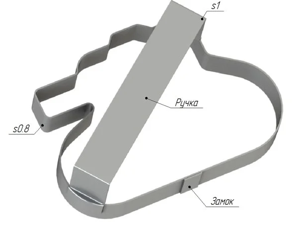 Кондитерская форма Спика Вырубка Танк 120х85