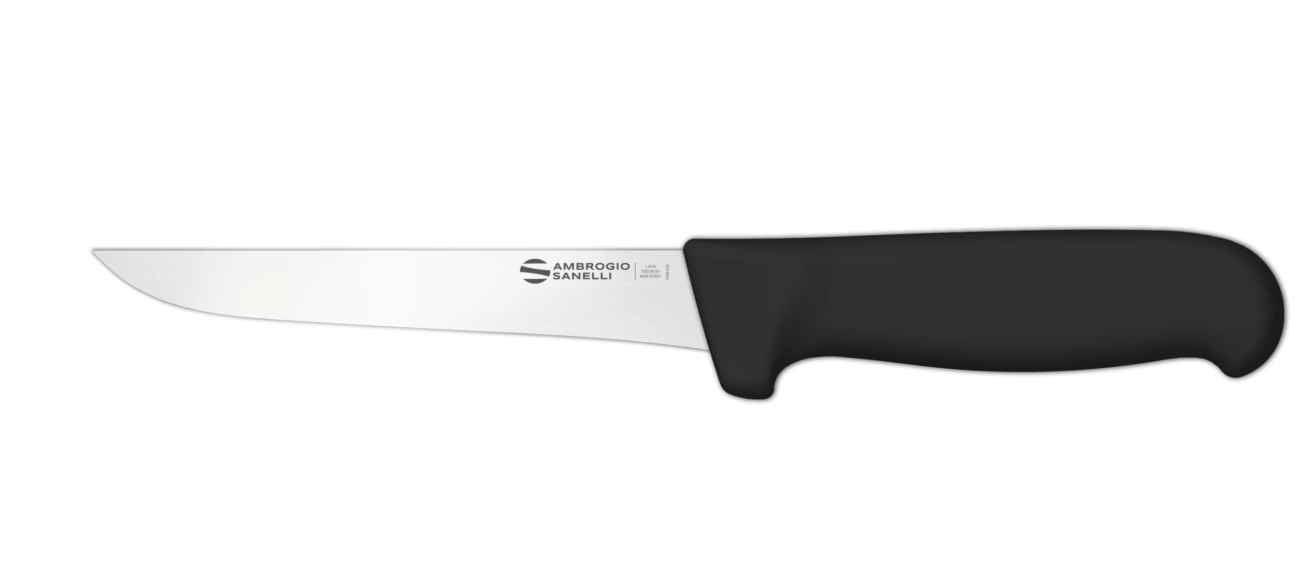 Нож Sanelli Ambrogio серии Supra, SD07016B, обвалочный узкий 160 мм, черный