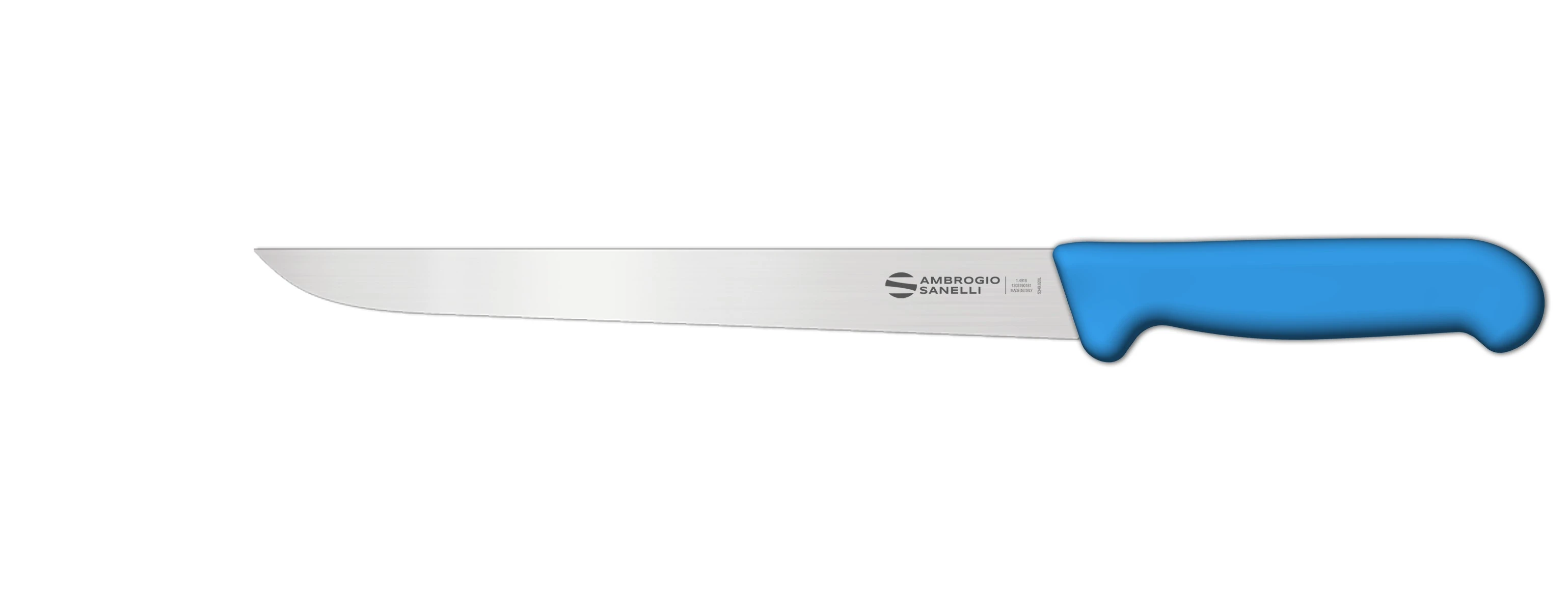 Нож Sanelli Ambrogio серии Supra Colore, SC66022L, для рыбы с гибким лезвием 220 мм, синий Нож Sanelli Ambrogio серии Supra Colore, SC66022L, для рыбы с гибким лезвием 220 мм, синий