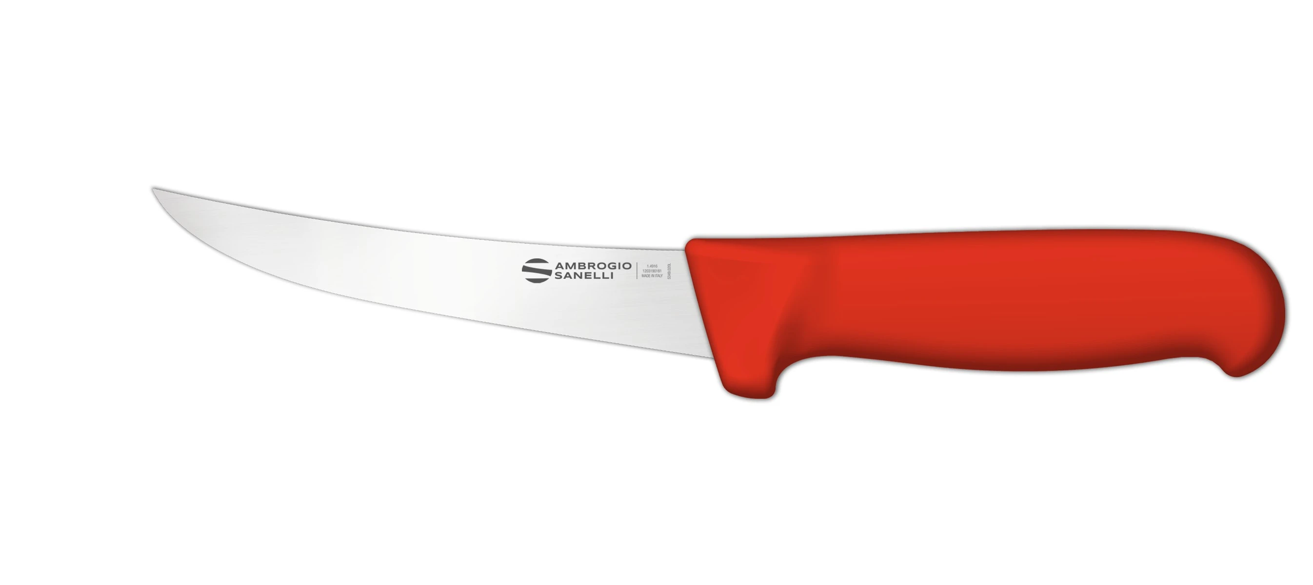 Нож Sanelli Ambrogio серии Supra Colore, SD00013R, обвалочный с жестким лезвием 130 мм, красный Нож Sanelli Ambrogio серии Supra Colore, SD00013R, обвалочный с жестким лезвием 130 мм, красный