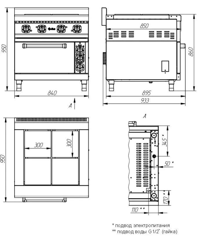Плита Abat ЭПК-48ЖШ-К-2/1