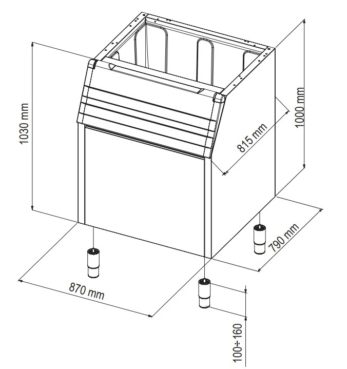 Бункер для льдогенераторов Brema BIN 200*G160-280-510-TM
