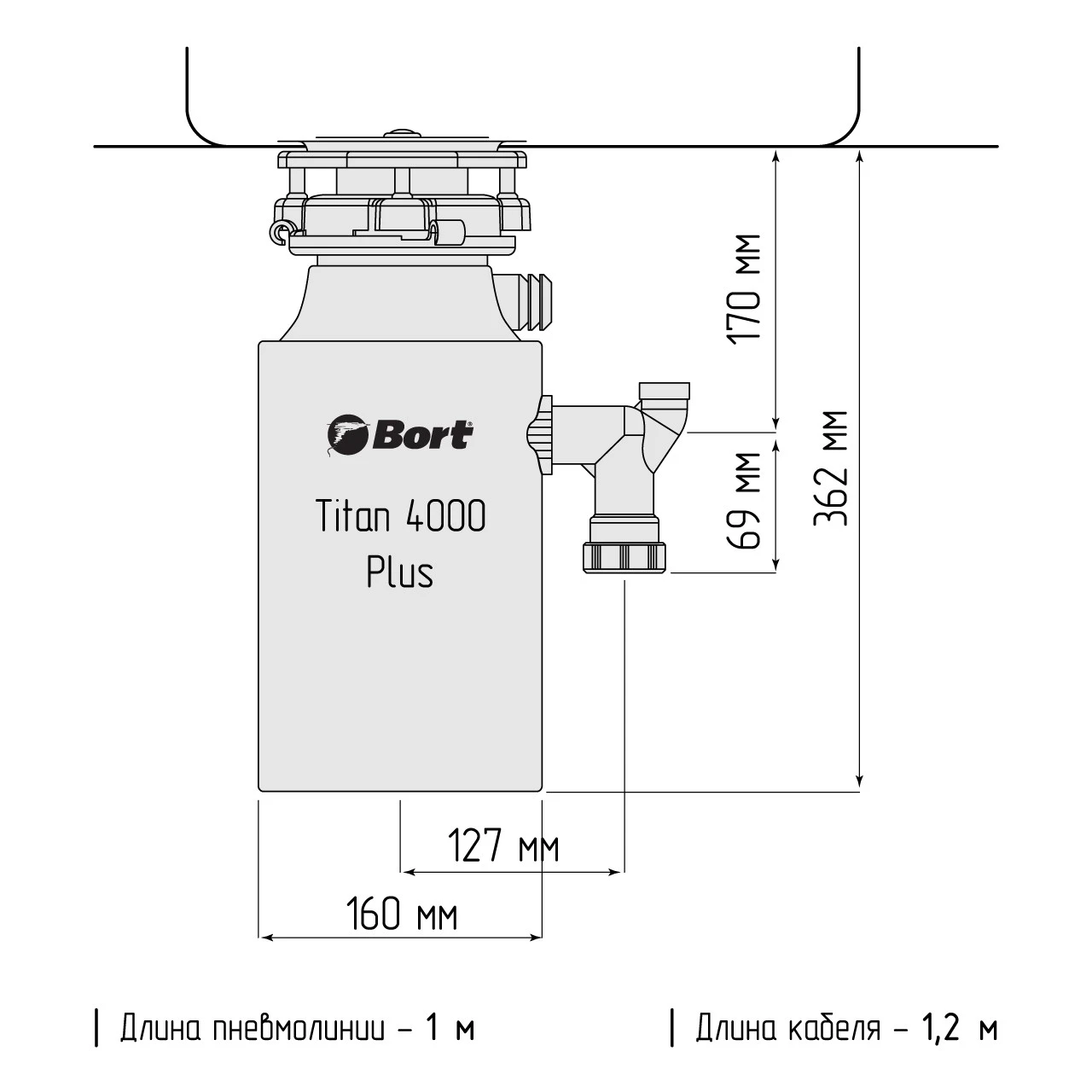 Измельчитель отходов Bort TITAN 4000 Plus