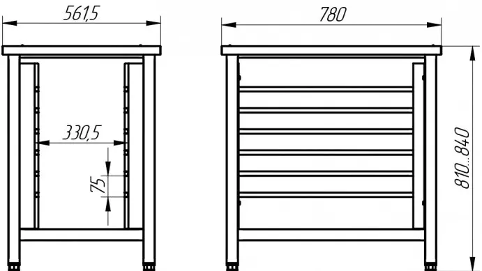 Подставка для печей Abat ПК-6-2/3 Подставка для печей Abat ПК-6-2/3