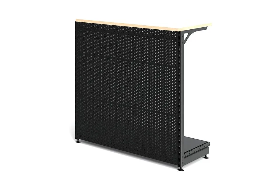 Кассовый прямой модуль с перфорированными панелями Kaiser, L=1000 мм Кассовый прямой модуль с перфорированными панелями Kaiser, L=1000 мм