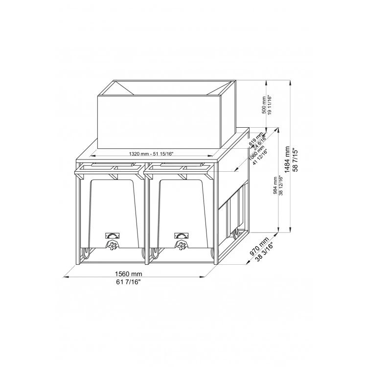 Бункер для льдогенераторов Brema DRB100*M350-600