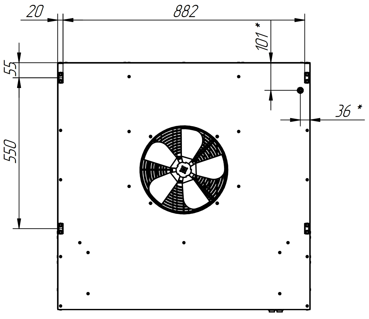 Зонт вытяжной Abat ЗВЭ-900-1,5-П