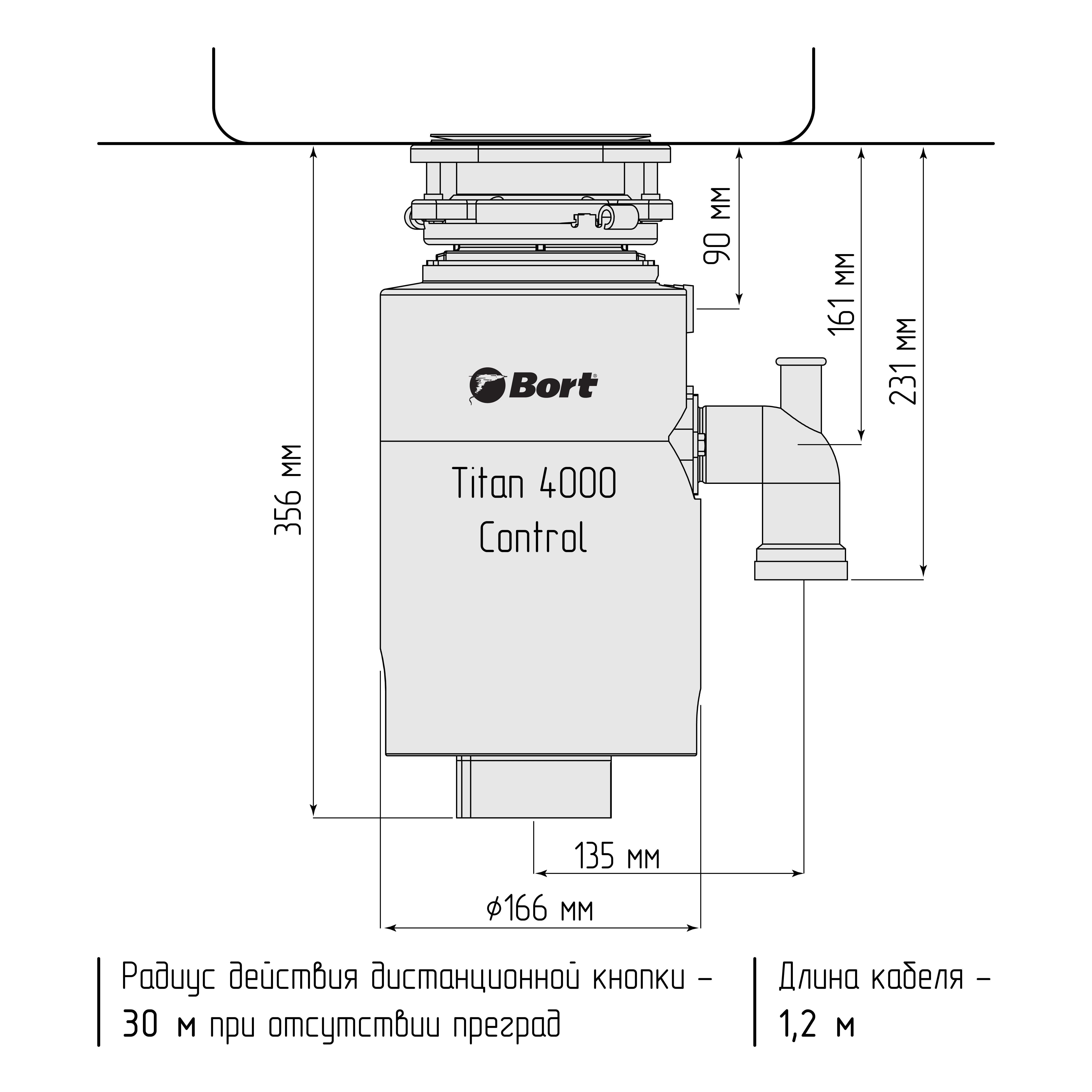 Измельчитель отходов Bort TITAN 4000 Control