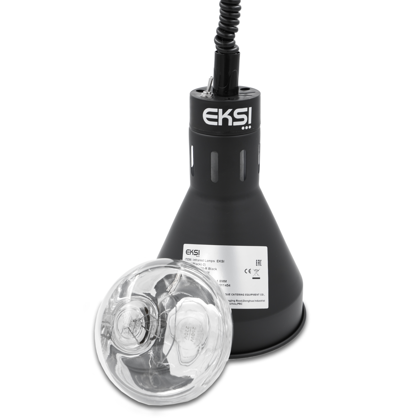Лампа для подогрева EKSI EL-500-R Black new