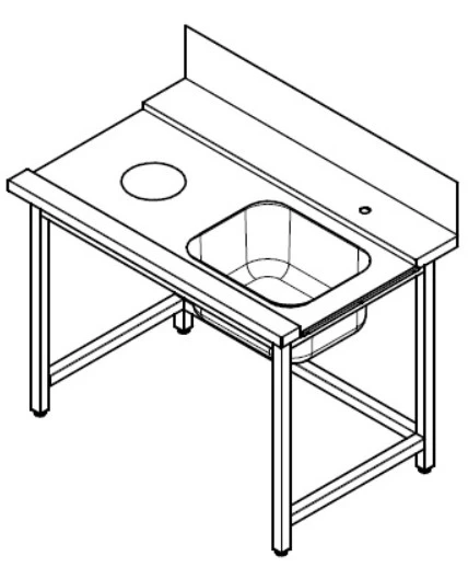 Стол для посудомоечной машины Vortmax СПМП-1200/770-п