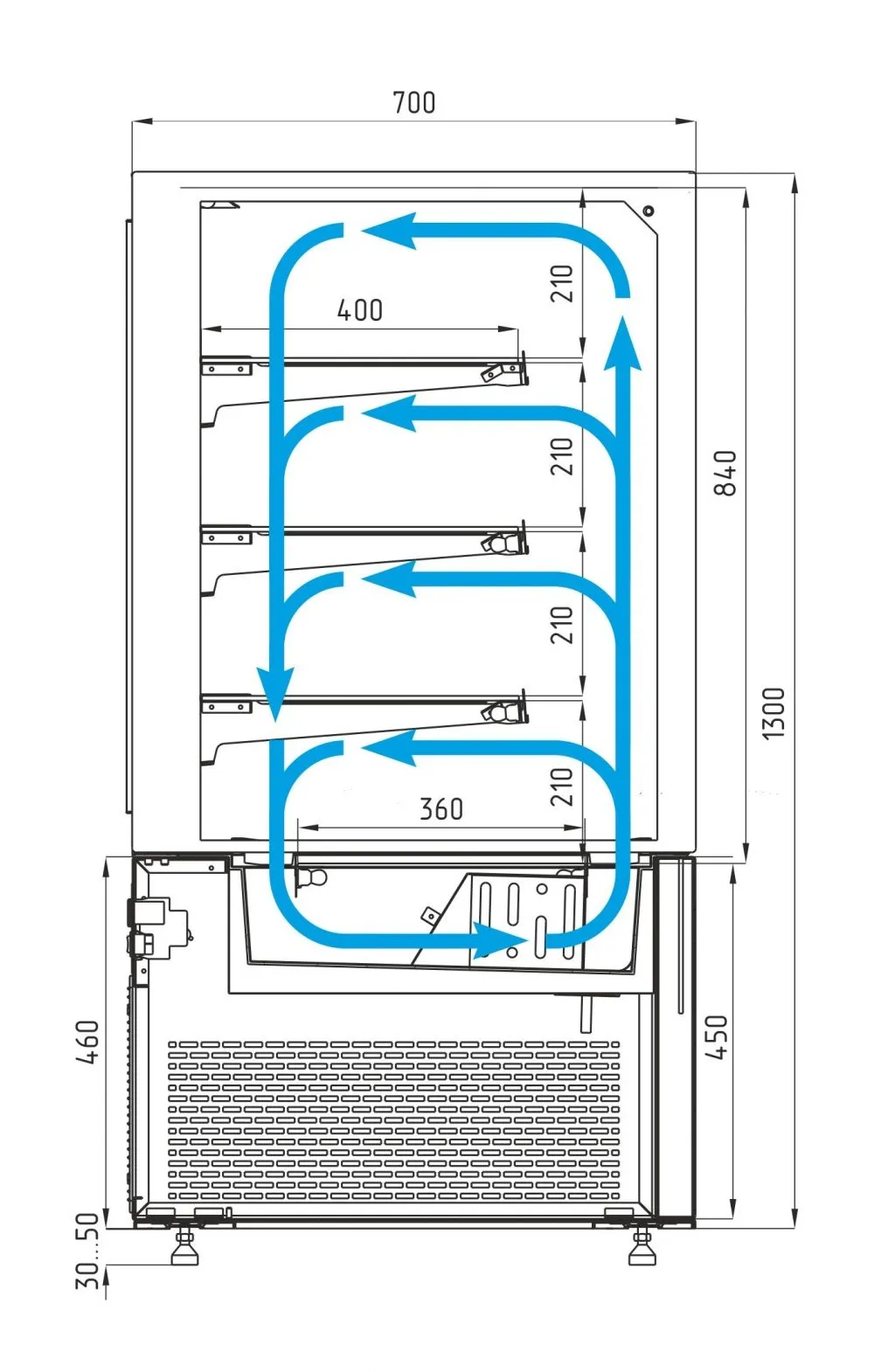 Витрина кондитерская Carboma КС71-130 VV 0,9-1 9005