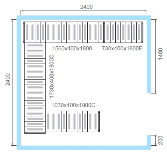 Камера холодильная КХН-11,75 (2560х2560х2200), 80 мм