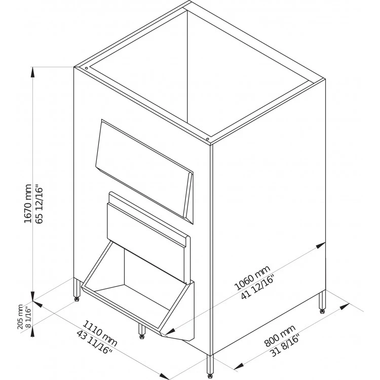 Бункер для льдогенераторов Brema BIN 550V DS*SPLIT800-1500