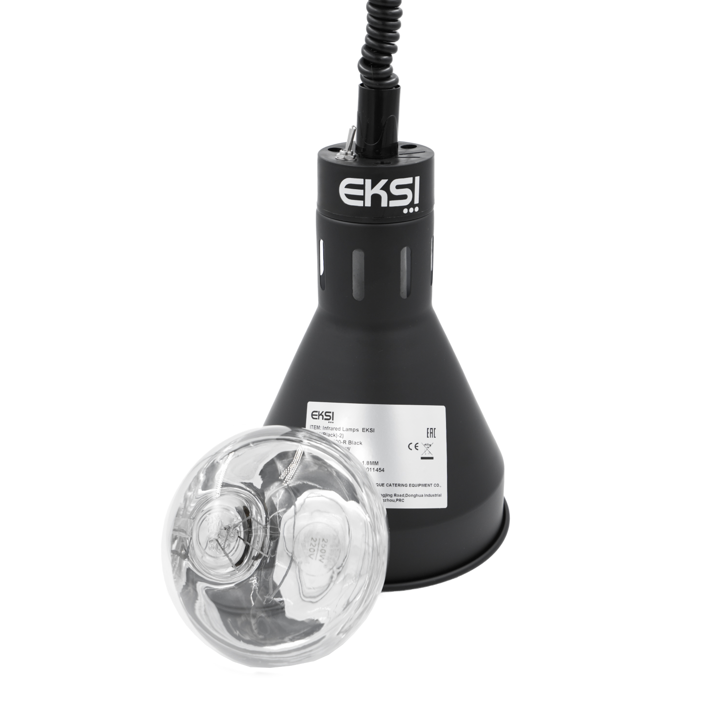 Лампа для подогрева EKSI EL-500-R Black new