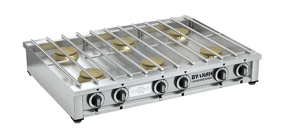 Плита Вулкан-Heidebrenner ПРГ-IIA-6М Slim, 82141, газовая